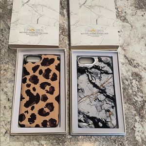 Two IPhone 6/6s Plus Charging cases Leopard Marble